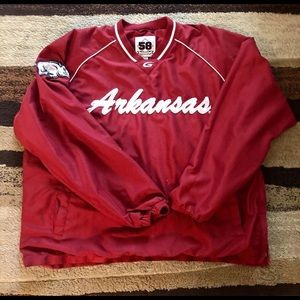 58 Sports Vnt Arkansas Razorbacks Pullover Jacket